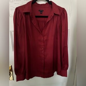 Ann Taylor Red button up shirt